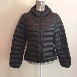 Miss Sixty Packable Down Hooded Black Puffer Jacket Medium